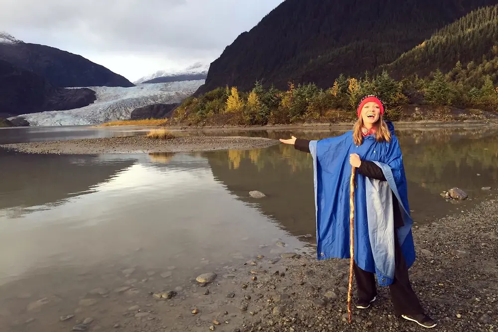 Molly Bombonato at Mendenhall Glacier in Juno, Alaska