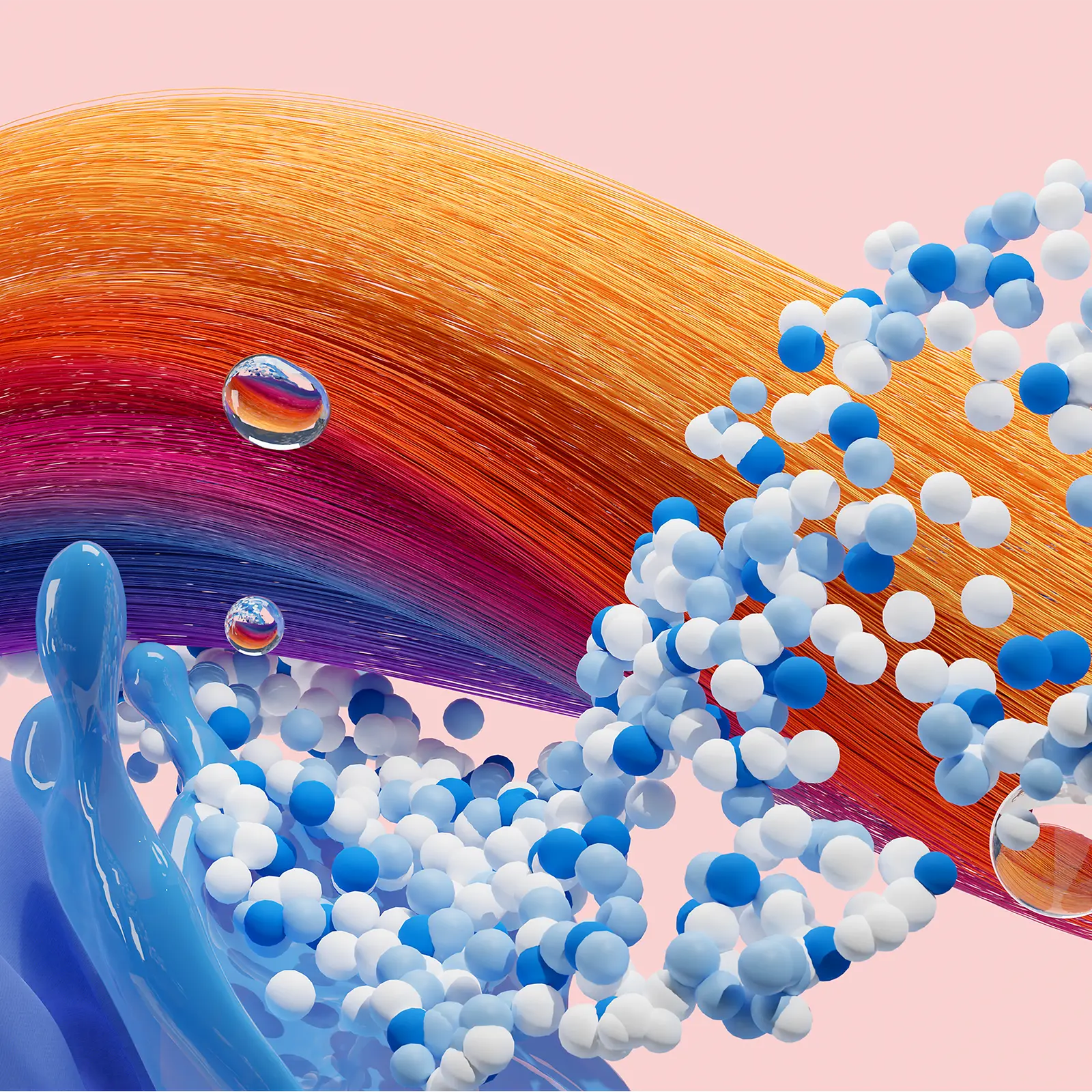 Abstract image representing the Henkel business Consumer Brand which represents Hair and Laundry & Home Care. 