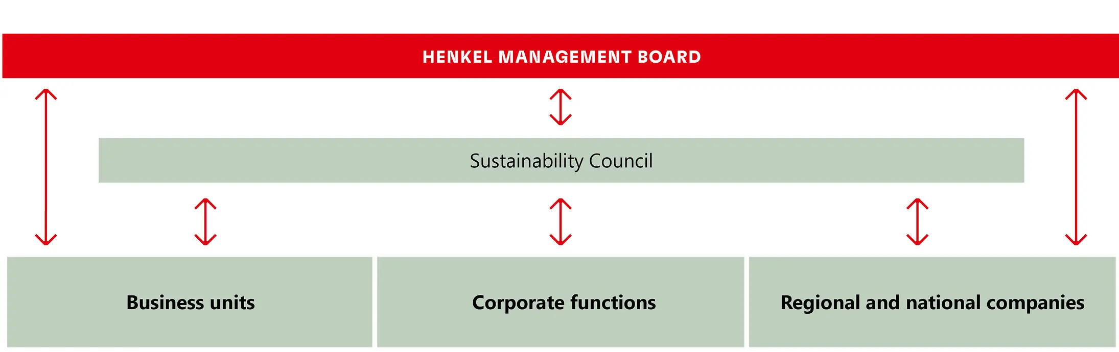 Chart on the organization for responsible corporate governance